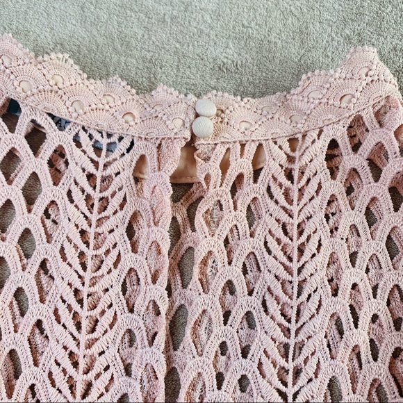 DOLCE CABO Satin Bell Sleeve Lace Blouse With Attached Camisole Women's Size M - Picture 8 of 13